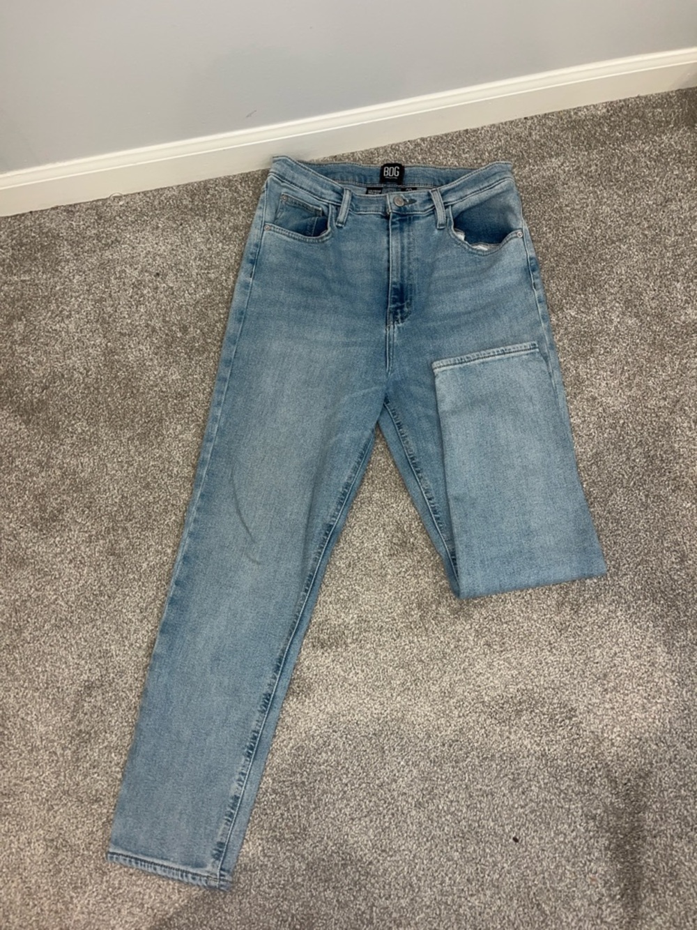 BDG Light Wash High-Rise Straight Jeans
